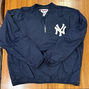 EUC Majestic Yankees Dark Blue Windbreaker with White Logo men’s sz XL
